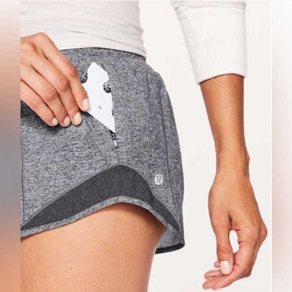 Lululemon Hotty Hot Short II Heather Lux Multi Black Gray Reflect - Picture 2 of 5